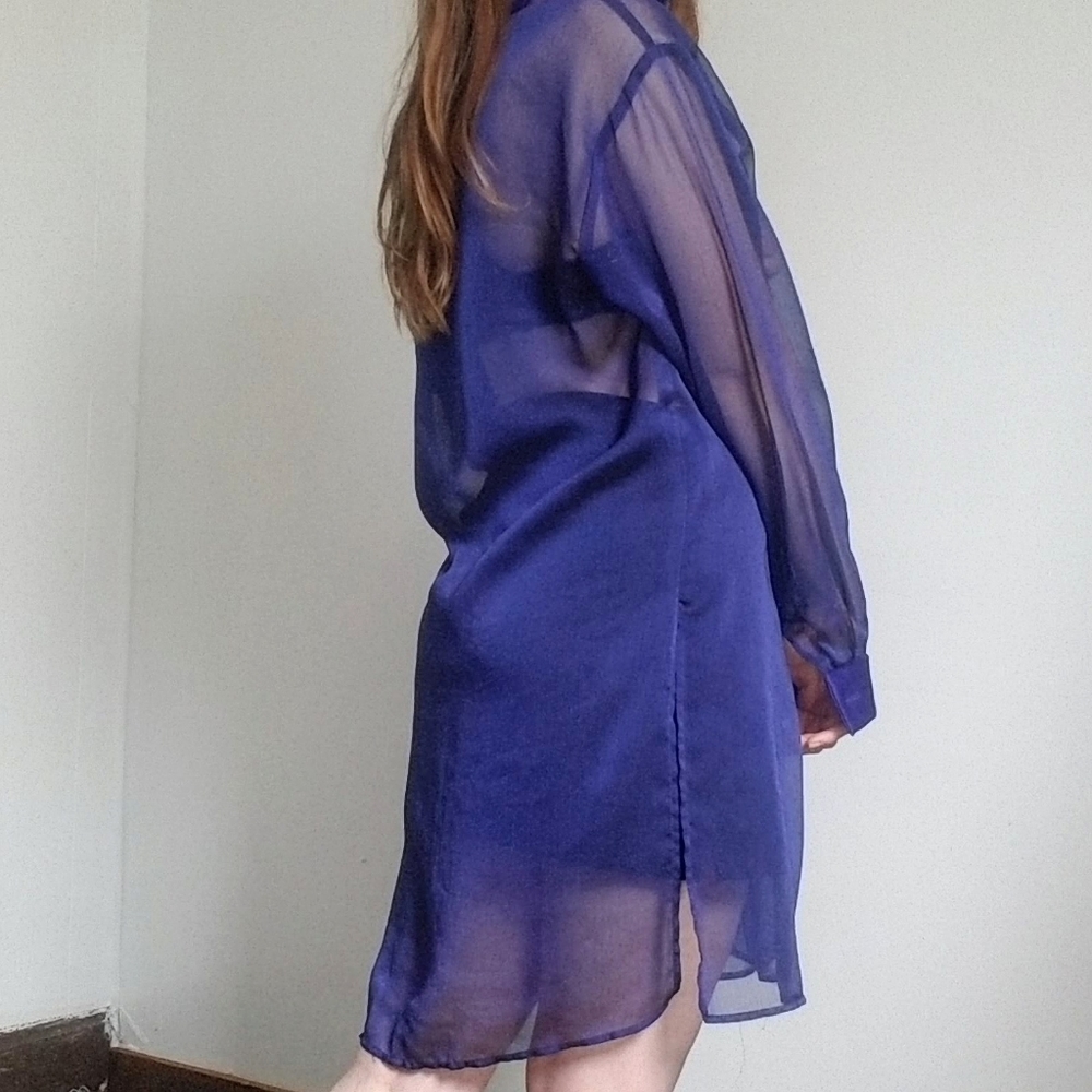 Sheer purple cardigan / shawl